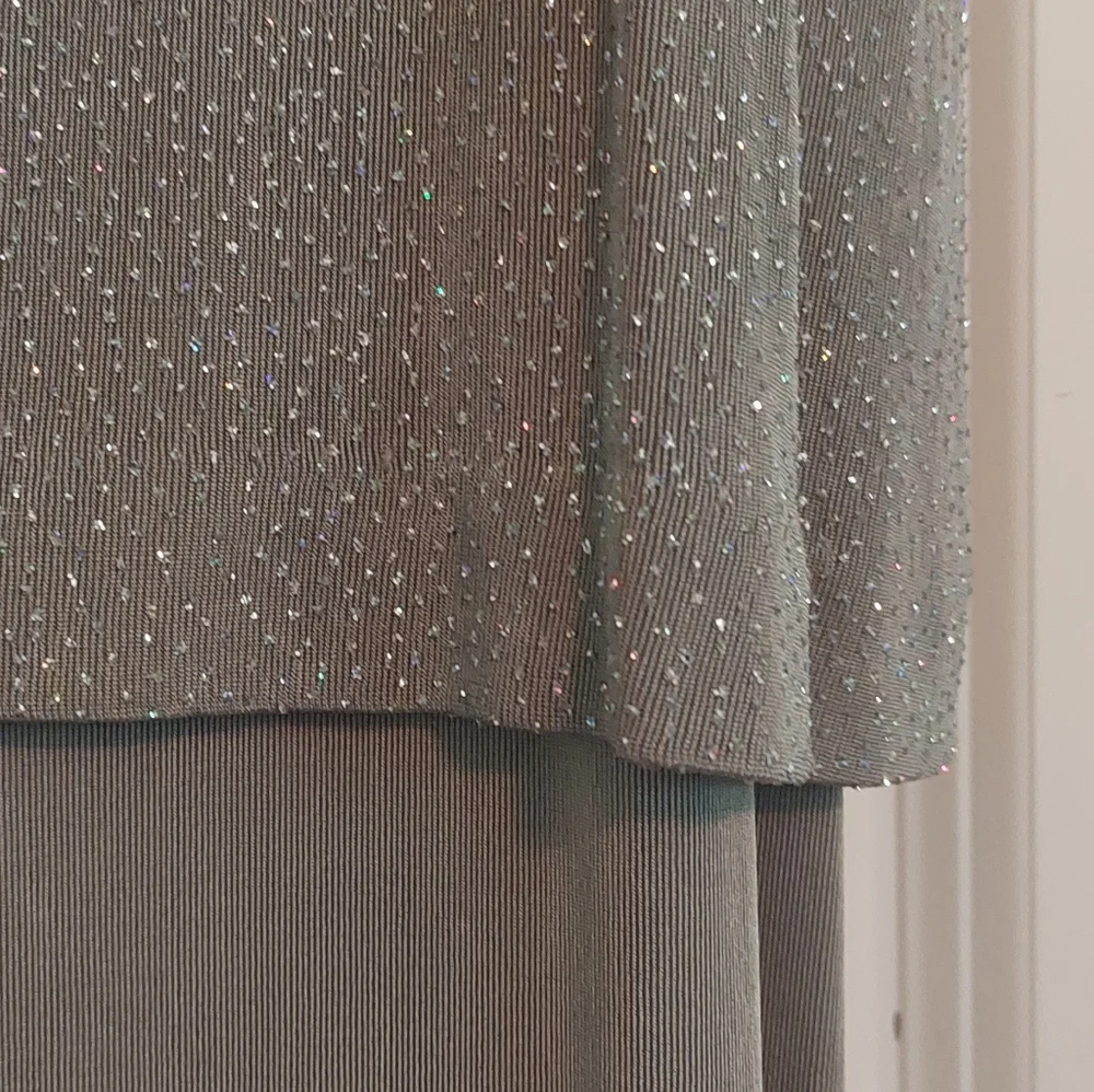 Alex Evenings Woman's Dress Set, Dusty Green With Silver Glitter, Size 12